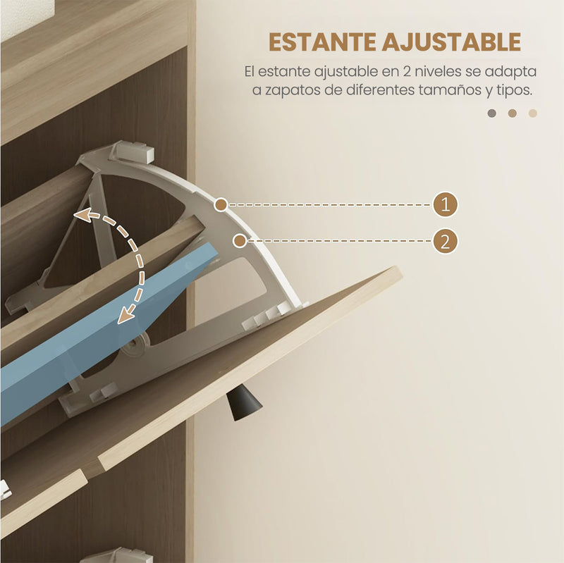 Mueble para zapatos (4 tapas, 20 pares)