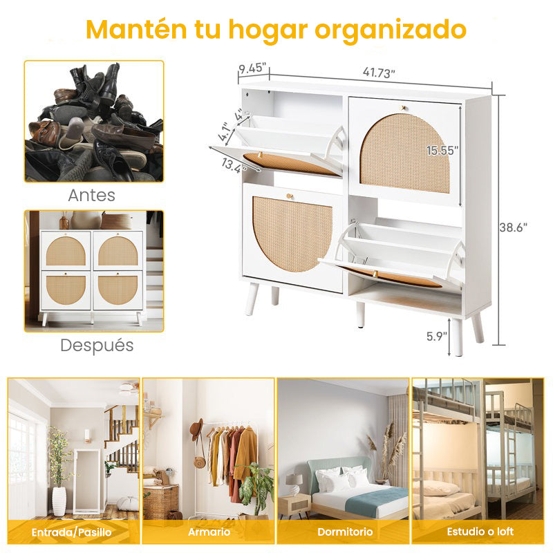 Mueble para zapatos (4 tapas, 20 pares)